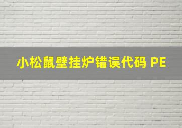 小松鼠壁挂炉错误代码 PE